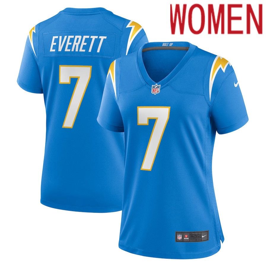 Women Los Angeles Chargers 7 Gerald Everett Nike Powder Blue Player Game NFL Jersey